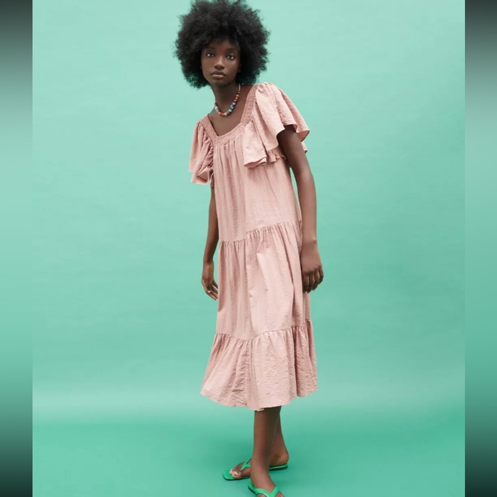 Zara Pink Midi Dress - Picture 2 of 9